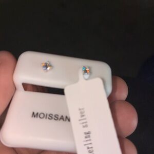 Moissanite Sterling Silver Earrings